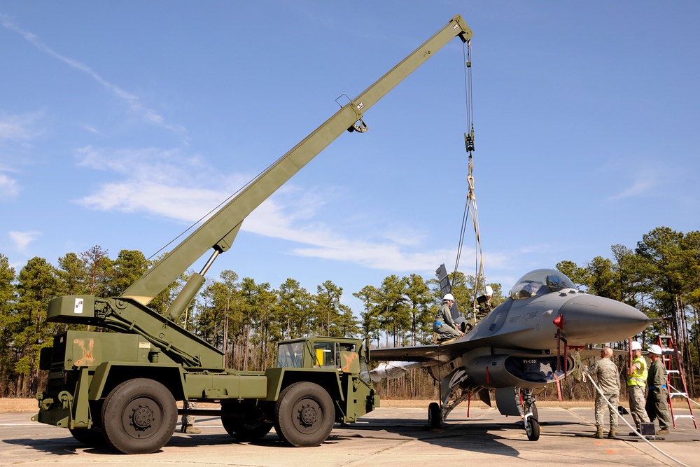 Crash, damaged, destroyed aircraft recovery exercise