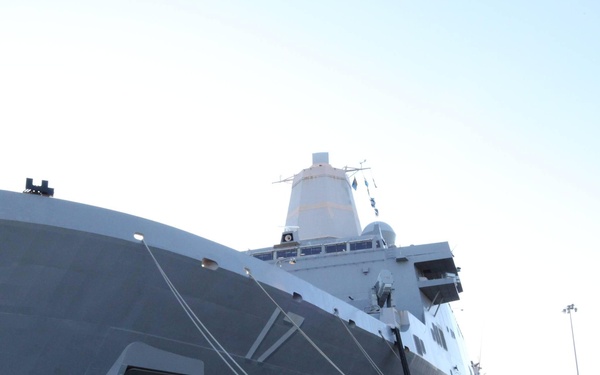 USS San Antonio the day before departure
