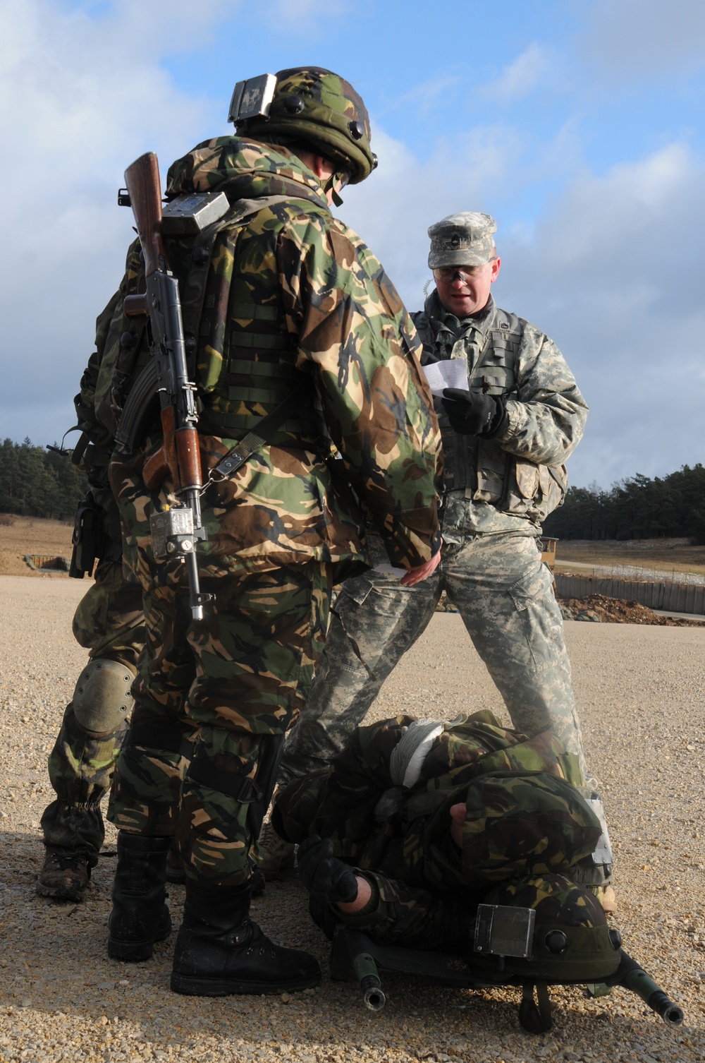 OMLT observer controler acts as a medical evacuation crew chief