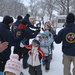 The Navy Misawa snow sculpture team get detail oriented