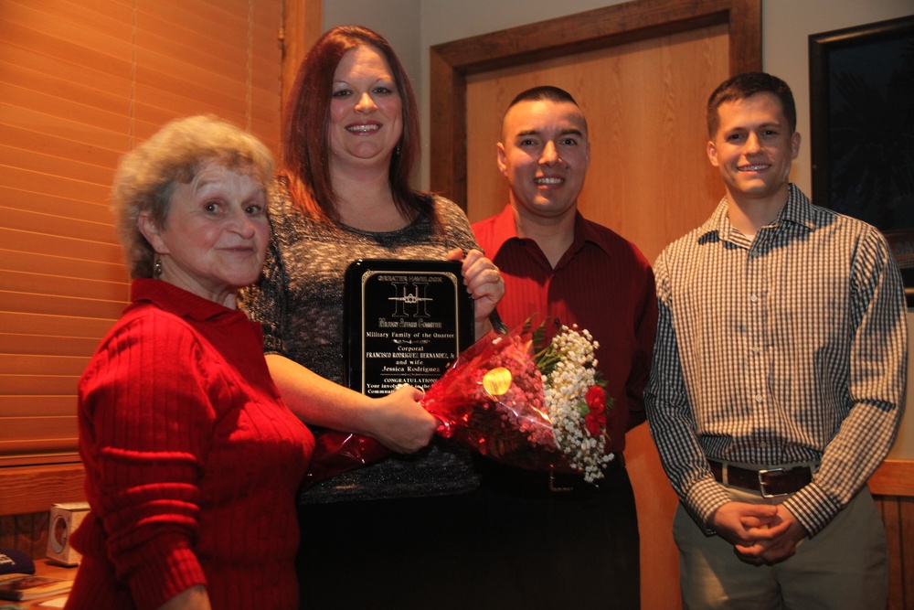 Marine, spouse receive award for outstanding service to community