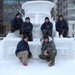 Navy Misawa Snow Sculpture Team completes 'The Lone Sailor'
