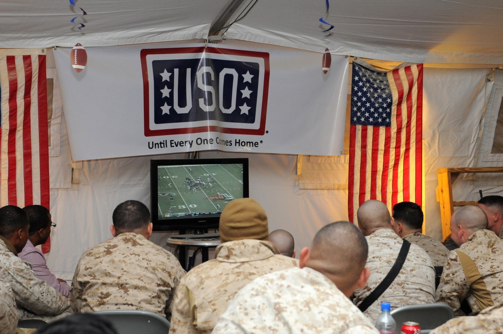 Troops watch Super Bowl XLVI in Afghanistan