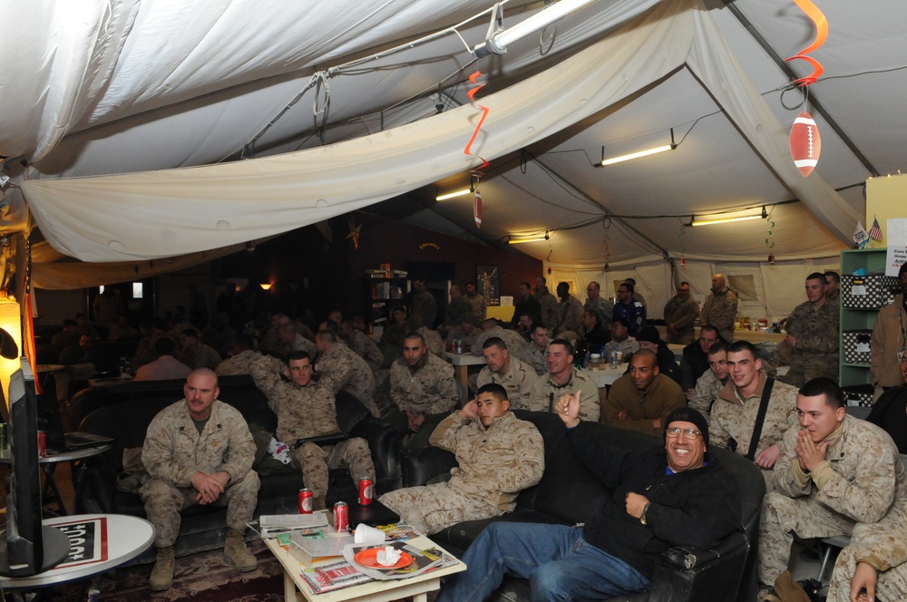 Troops watch Super Bowl XLVI in Afghanistan