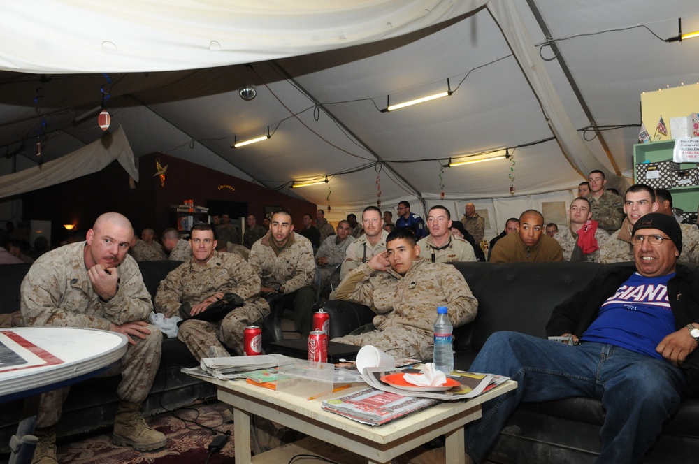 Troops watch Super Bowl XLVI in Afghanistan