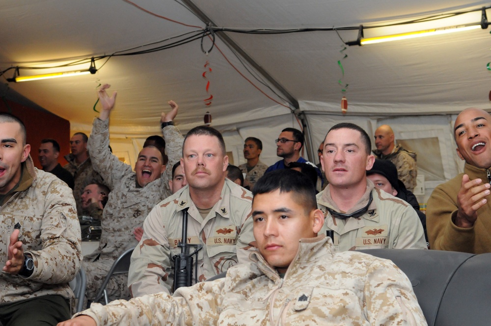 Troops watch Super Bowl XLVI in Afghanistan