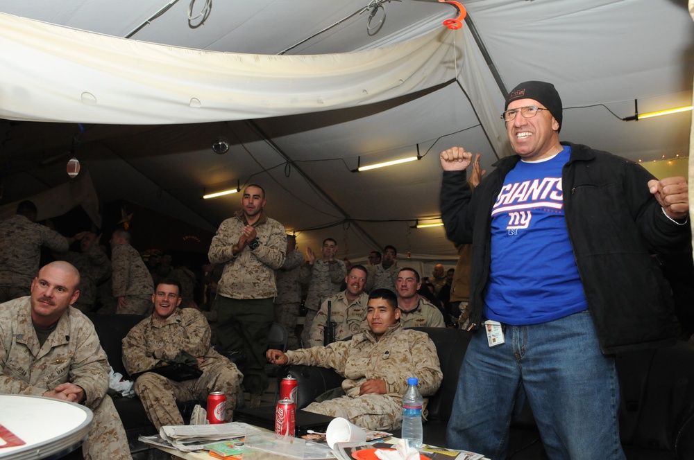 Troops watch Super Bowl XLVI in Afghanistan