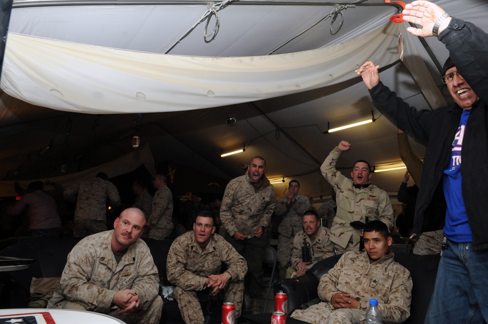Troops watch Super Bowl XLVI in Afghanistan