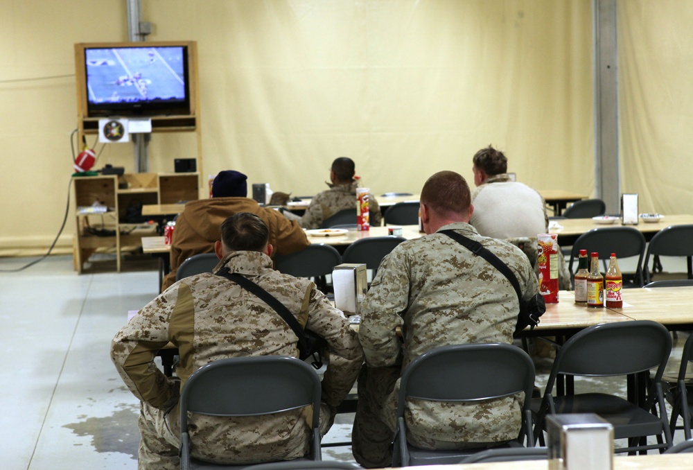 Marines of Delaram II enjoy taste of Super Bowl in Afghanistan