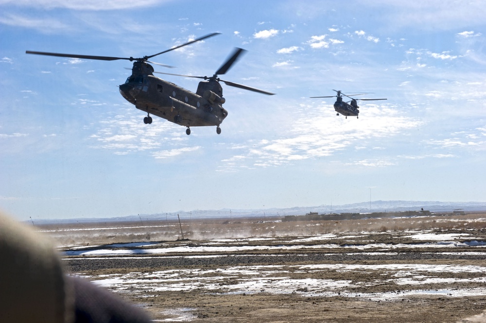 Chinooks coming in to pick up the team