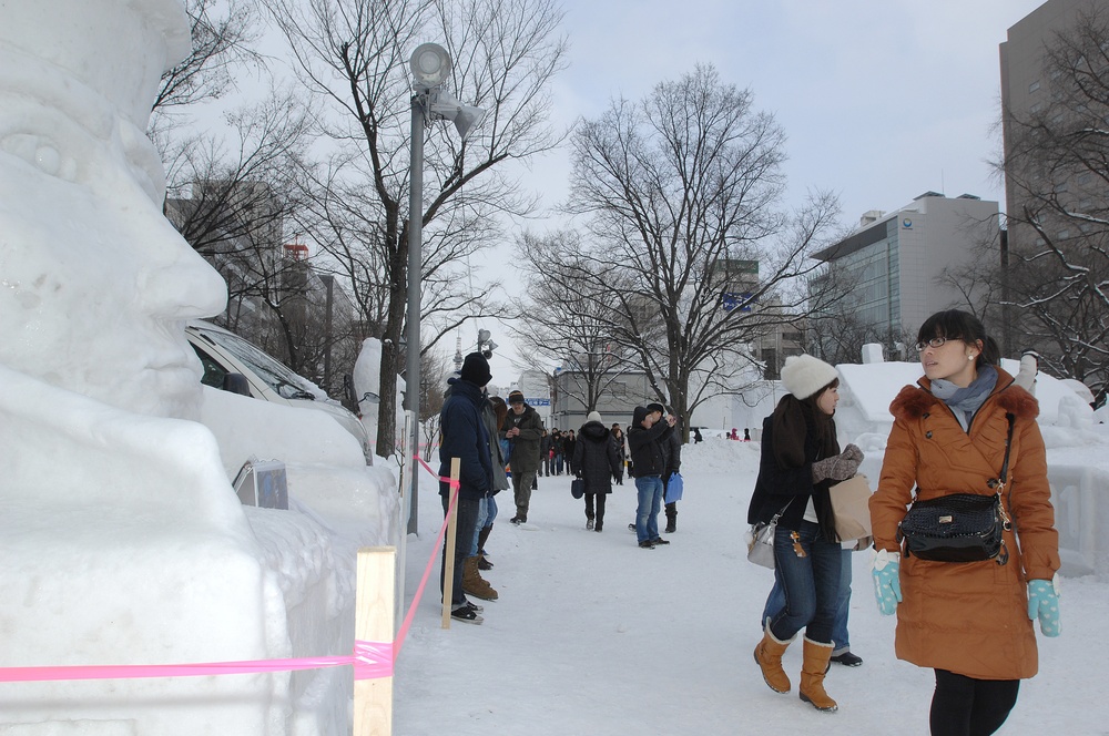 Navy Misawa Snow Sculpture team takes part in Sapporo Snow Festival
