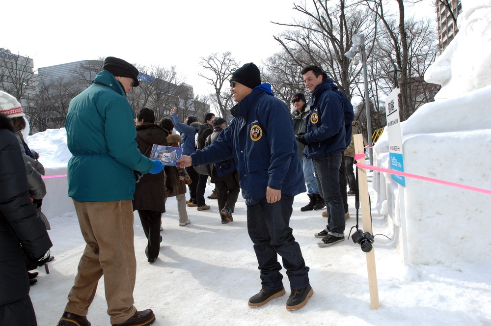 Navy Misawa Snow Sculpture team takes part in Sapporo Snow Festival