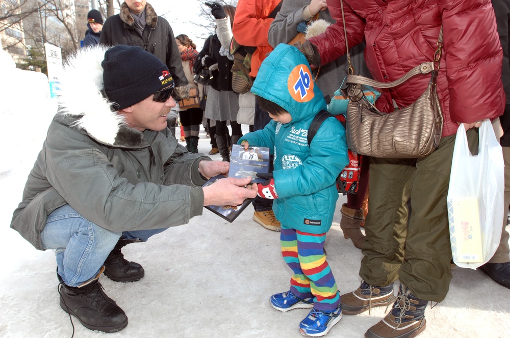 Navy Misawa Snow Sculpture Team takes part in Sapporo Snow Festival