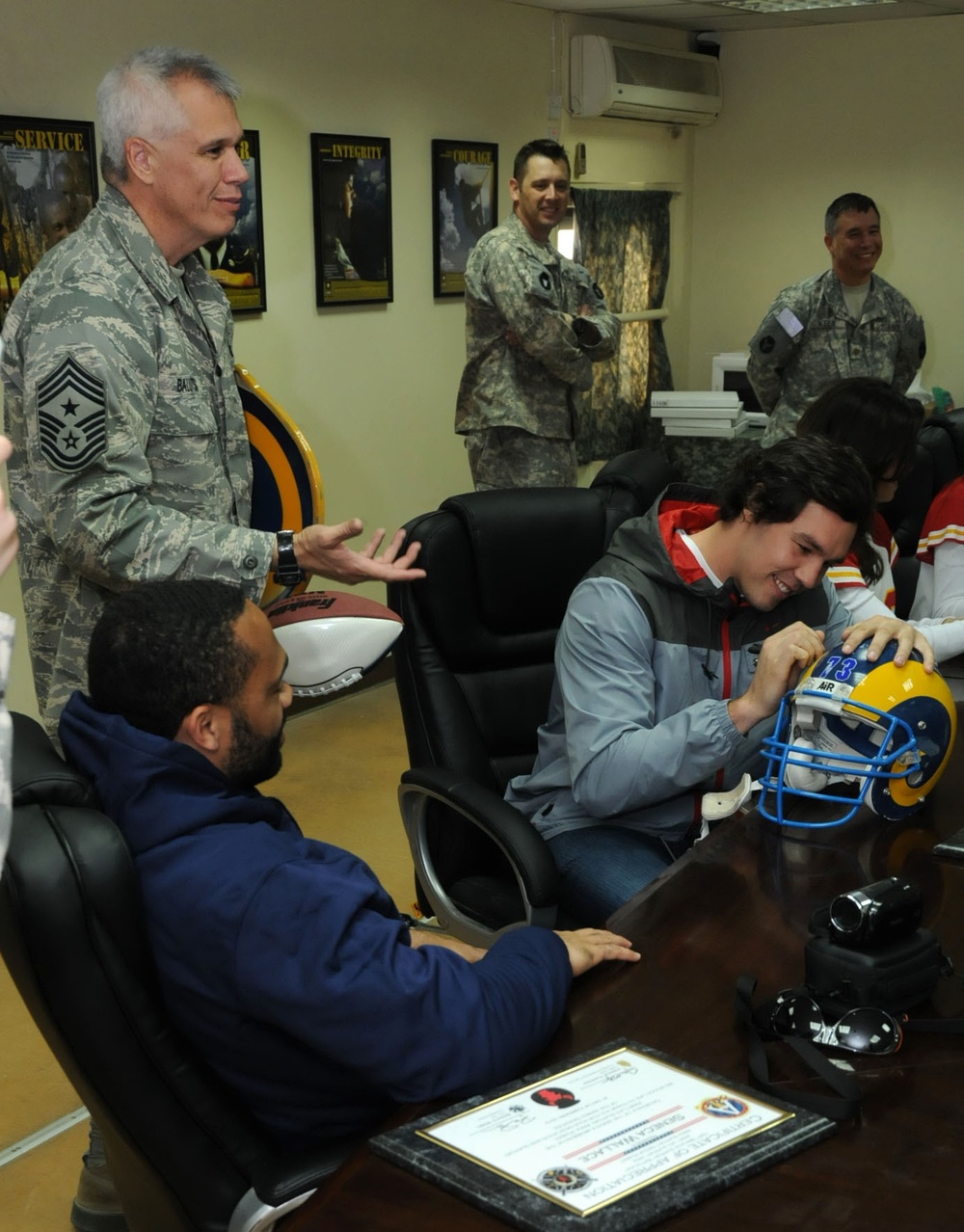 NFL players visit troops