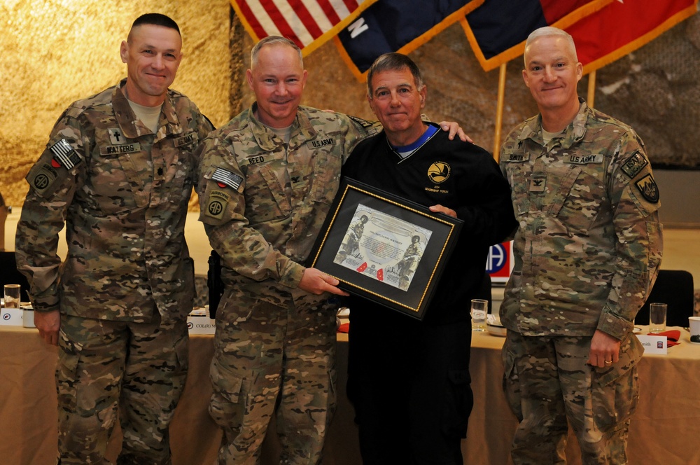 RC(S) leadership present retired Col. Danny McKnight with certificate of recognition