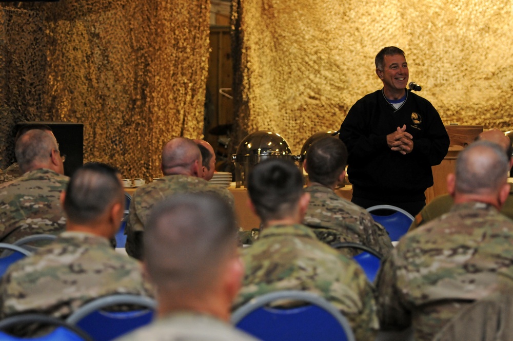 Retired Col. Danny McKnight, depicted in Black Hawk Down, speaks at National Prayer Breakfast