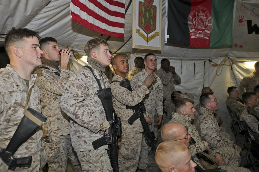 RCT-5 Marines and sailors watch Super Bowl XLVI