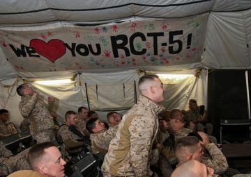 RCT-5 Marines and sailors watch Super Bowl XLVI