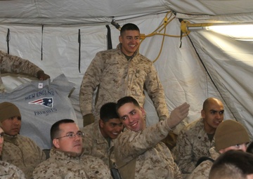 RCT-5 Marines and sailors watch Super Bowl XLVI