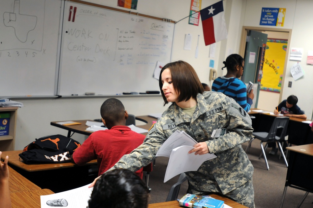 Soldiers take to local elementary, fill in for teachers