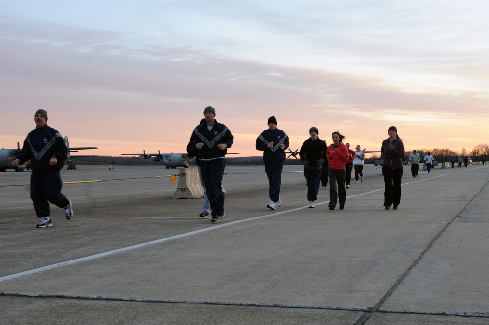 Little Rock airmen take run along the flightline