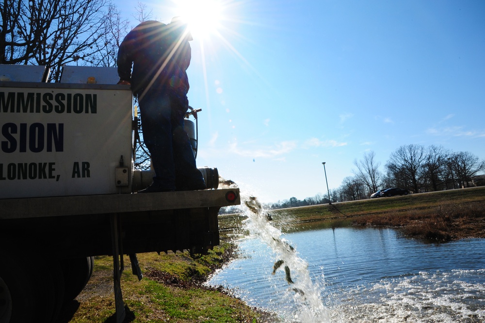 Rainbow Trout release at Little Rock AFB