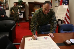 Talleri signs Military Saves campaign proclamation