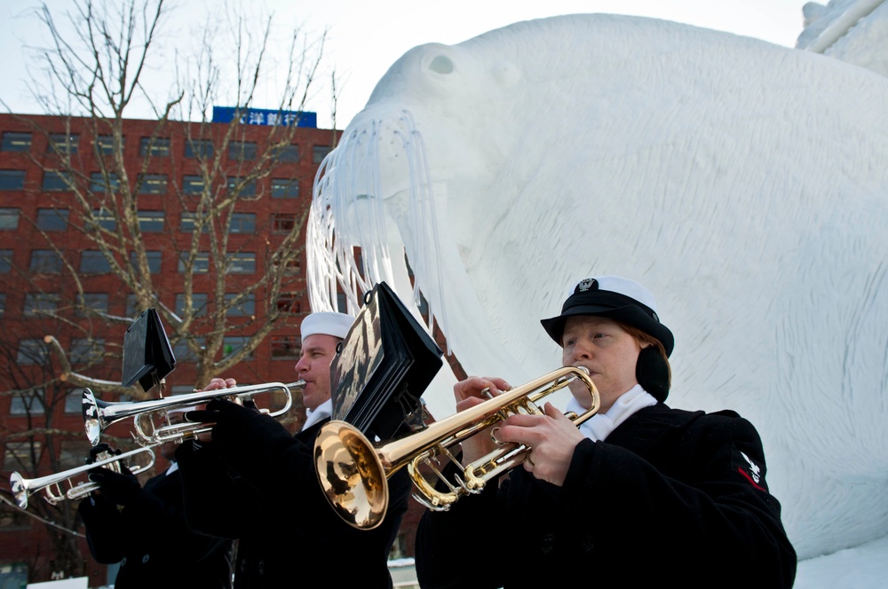 US 7th Fleet band performs at the 63rd Sapporo Snow Festival
