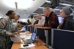 21st Theater Sustainment Command's 1st Human Resources Sustainment Center welcomes Ramstein’s first Patriot Express flight