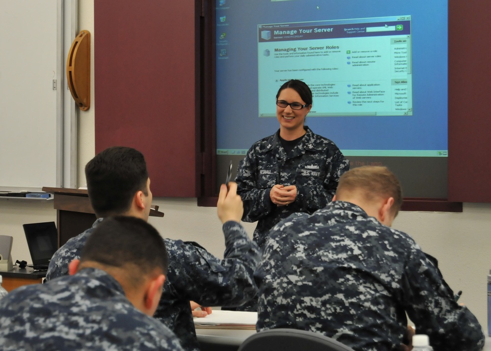 Information technology class at Naval Computer and Telecommunications Station, San Diego