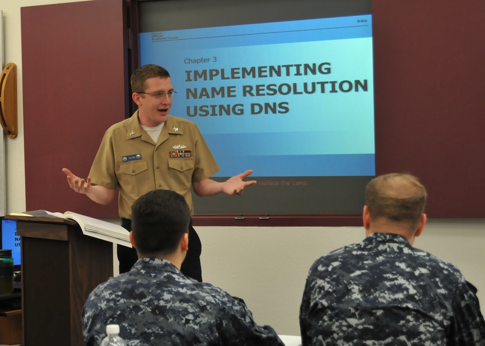 Information technology class at Naval Computer and Telecommunications Station, San Diego