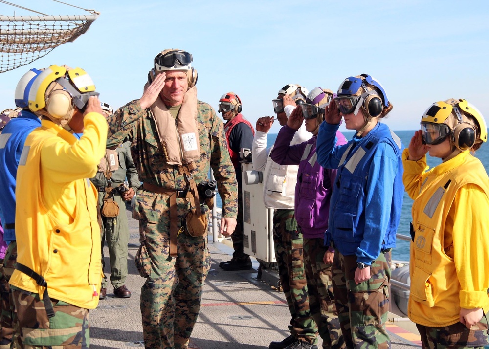 Brig. Gen. Owens arrives aboard USS Bataan