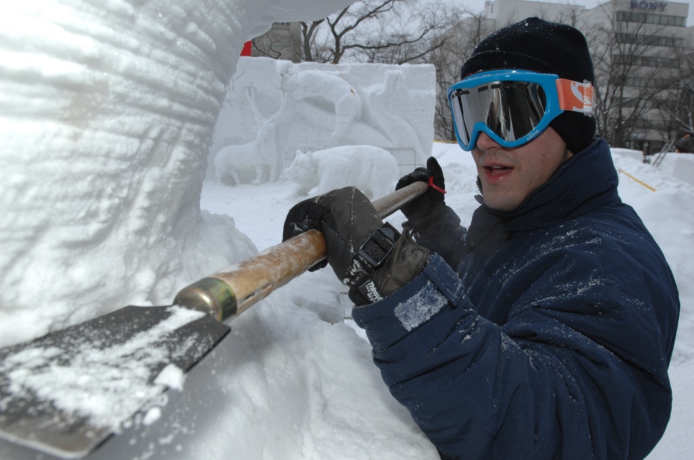 Naval Air Facility Misawa sailors participate in the 63rd Sapporo Snow Festival