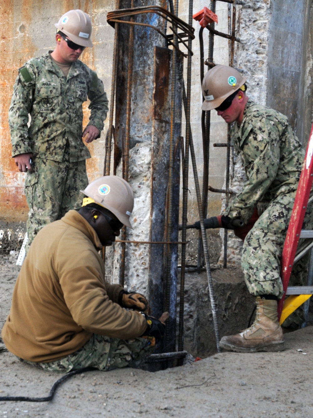 NMCB 74 Seabees at work on Naval Air Station Corpus Christi