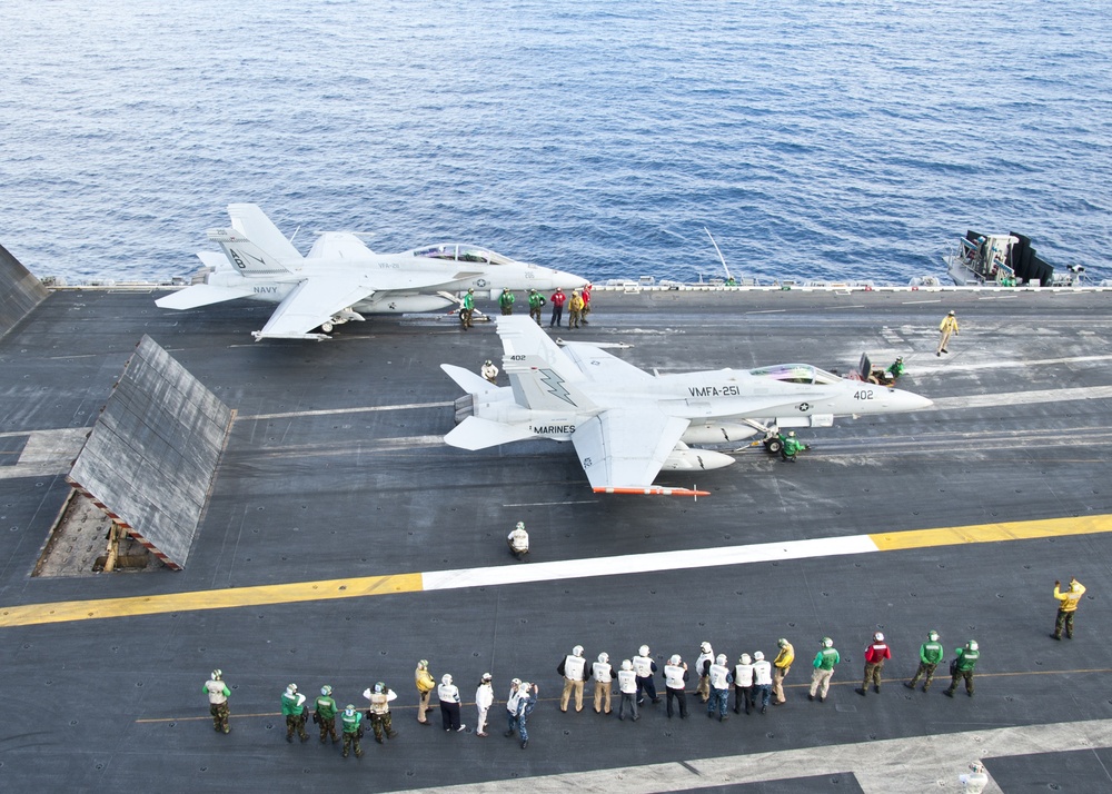 Takeoff prep aboard USS Enterprise