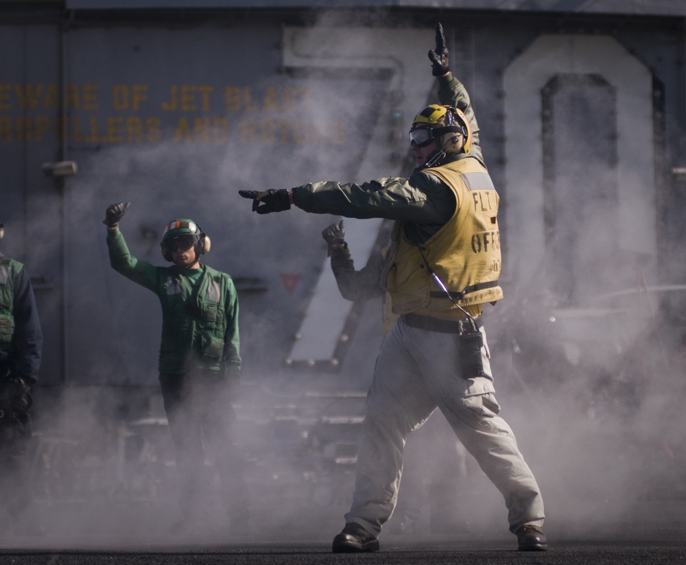 USS Carl Vinson sailor does final check