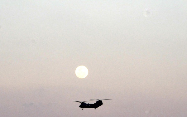 Helo ops under full moon