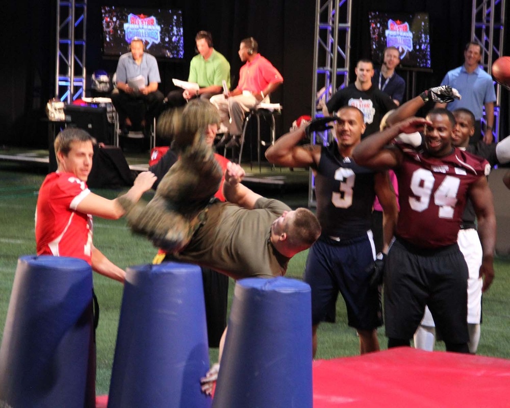 Marines participate in All-Star Football Challenge