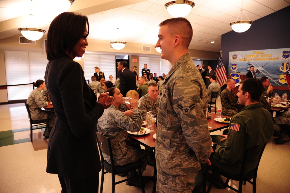 Little Rock airmen visit with first lady