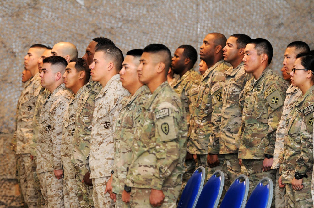 Soldiers, Marines, airmen receive citizenship at naturalization ceremony on KAF