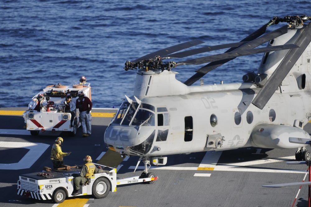 CH-46 Sea Knight aboard USS Peleliu