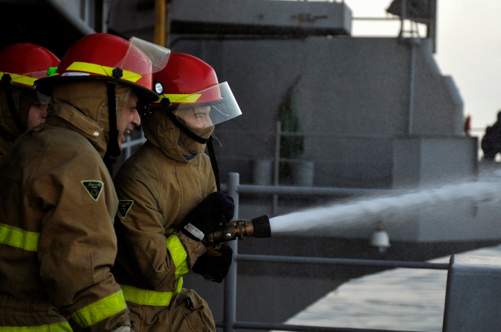 USS Carl Vinson damage control training