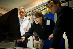 Rear Adm. Grechen Herbert watches demo