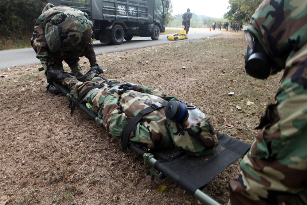 US, Thai Marines rehearse chemical attack, decontamination situation