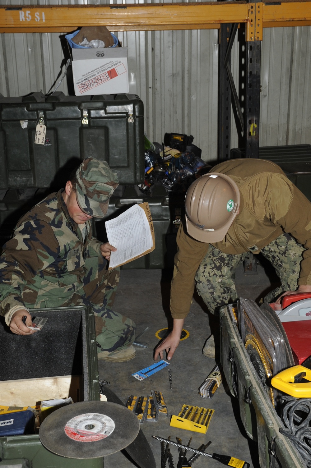 Seabees conduct tool turnover inventory