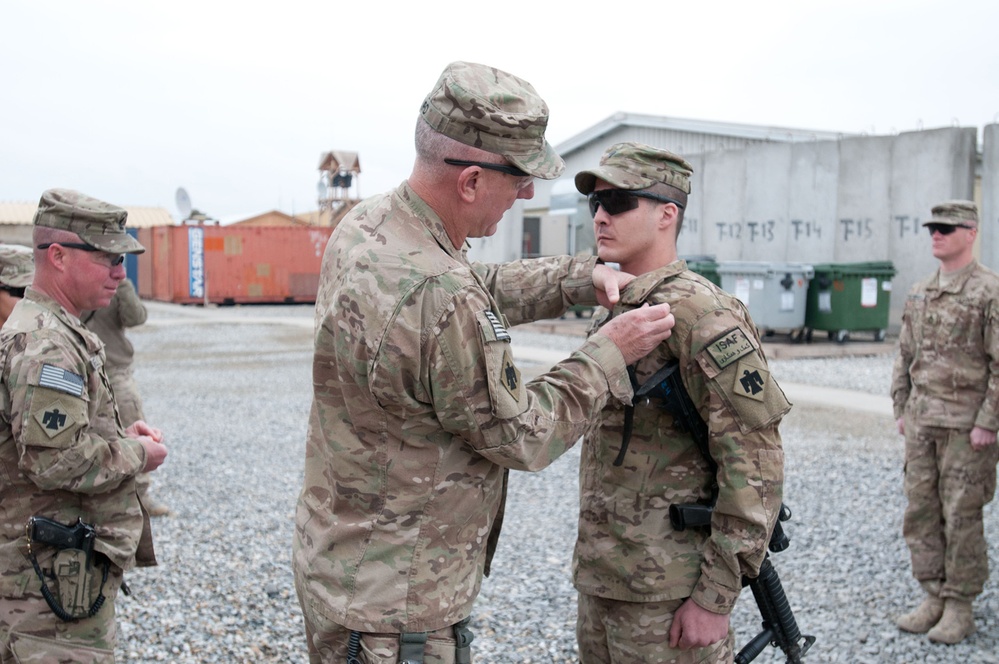 45th IBCT commander awards soldiers at FOB Gamberi