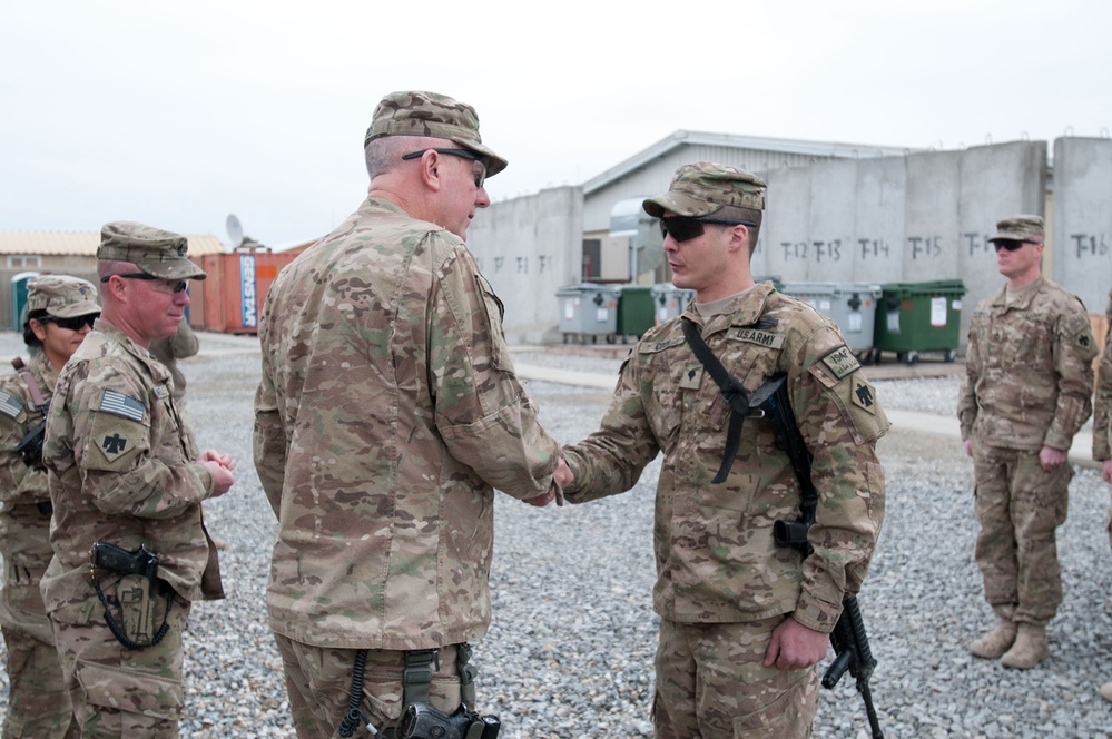 45th IBCT commander awards soldiers at FOB Gamberi