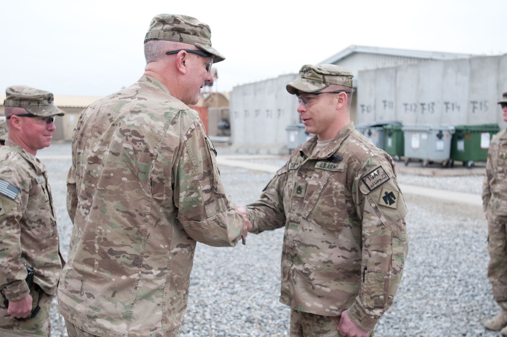 45th IBCT commander awards soldiers at FOB Gamberi