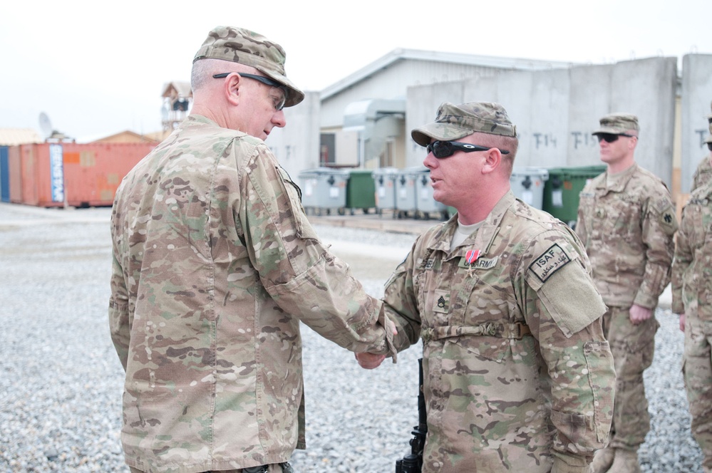 45th IBCT commander awards soldiers at FOB Gamberi