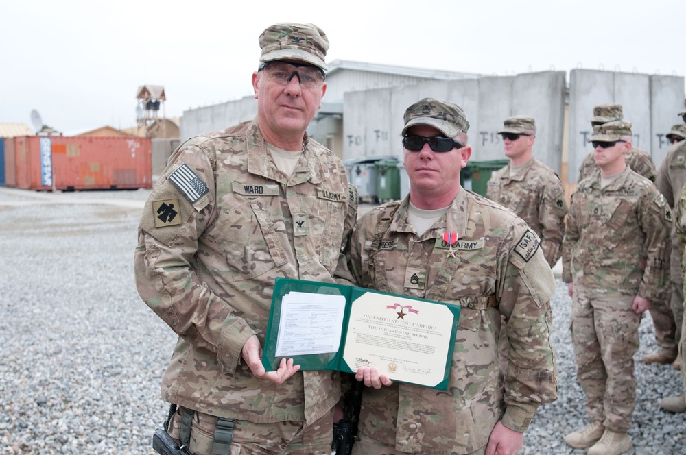 45th IBCT commander awards soldiers at FOB Gamberi